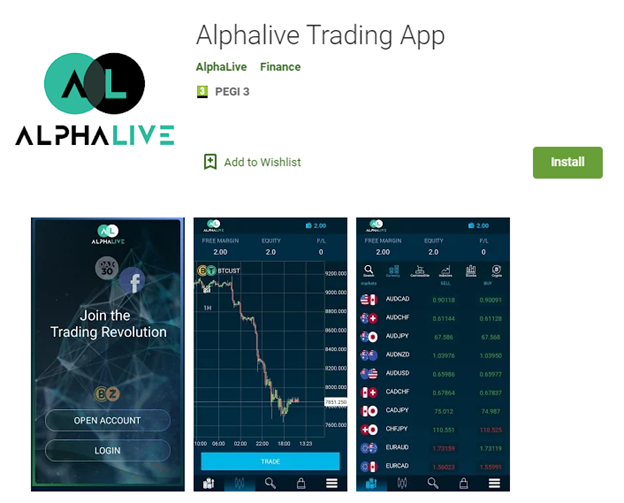 AlphaLive mobile app