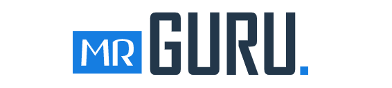 Alt-text: MrGuru logo