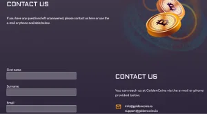 GoldenCoins Customer support