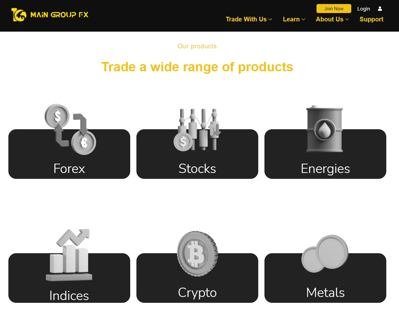 assets covered by Main Group FX