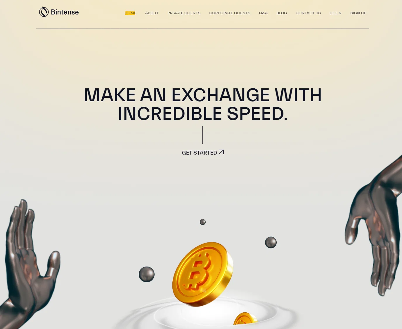 exchange crypto with Bintense