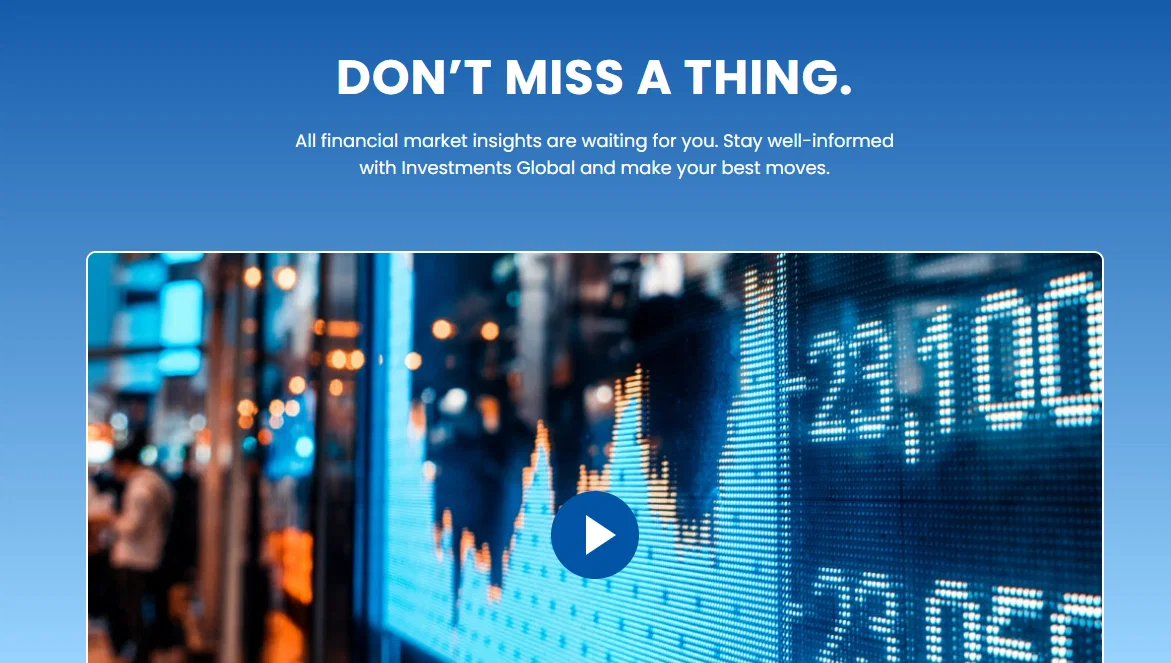 Investments Global market insights