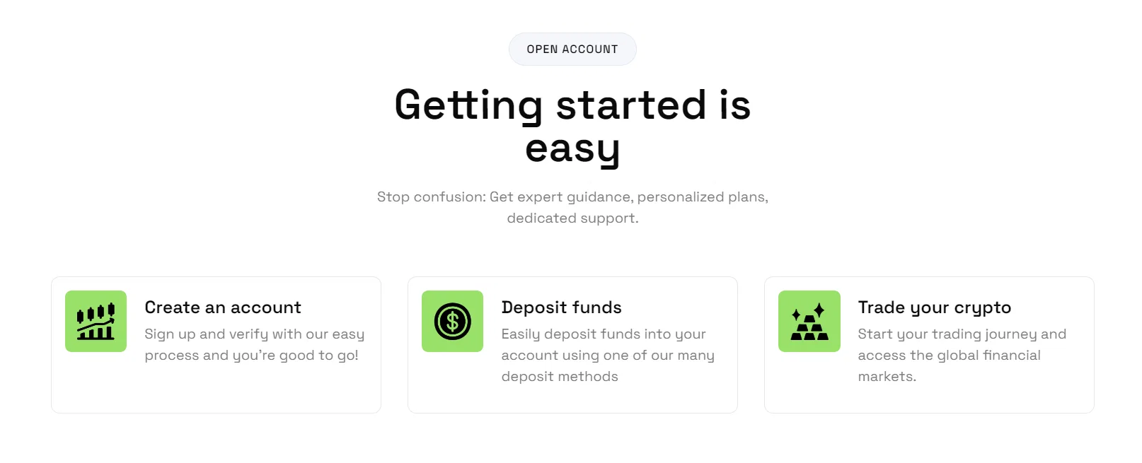 Opening an account