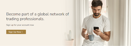 Screenshot of GCW-Management homepage showing tagline: Become a member of a global community of traders