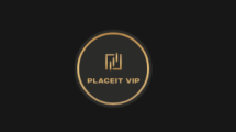 Placeit official logo in black and gold design