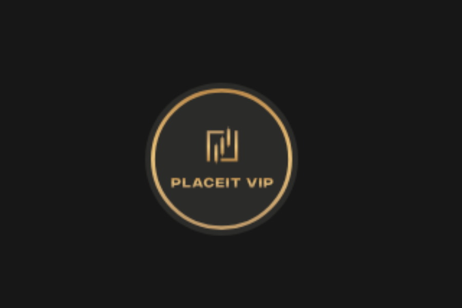Placeit official logo in black and gold design
