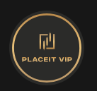 Placeit official logo in black and gold design