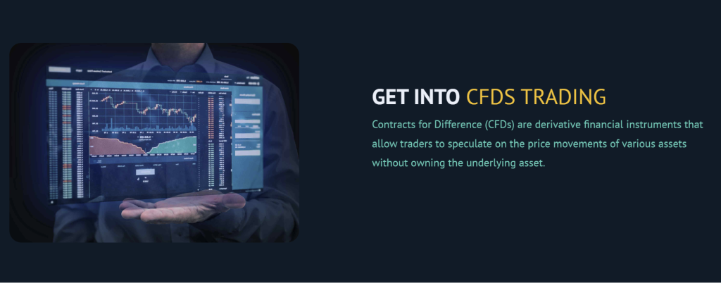 CFD markets section showing multiple asset charts